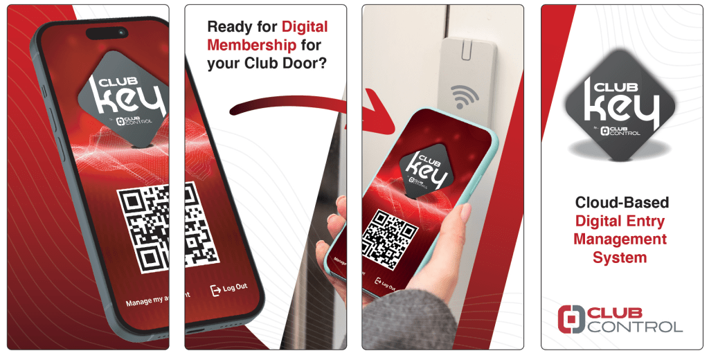 Club Key Digital Card Door Entry on phone